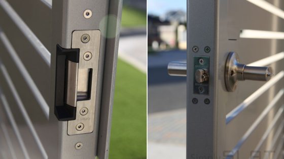Coloured Slat Gate - Lock Detail