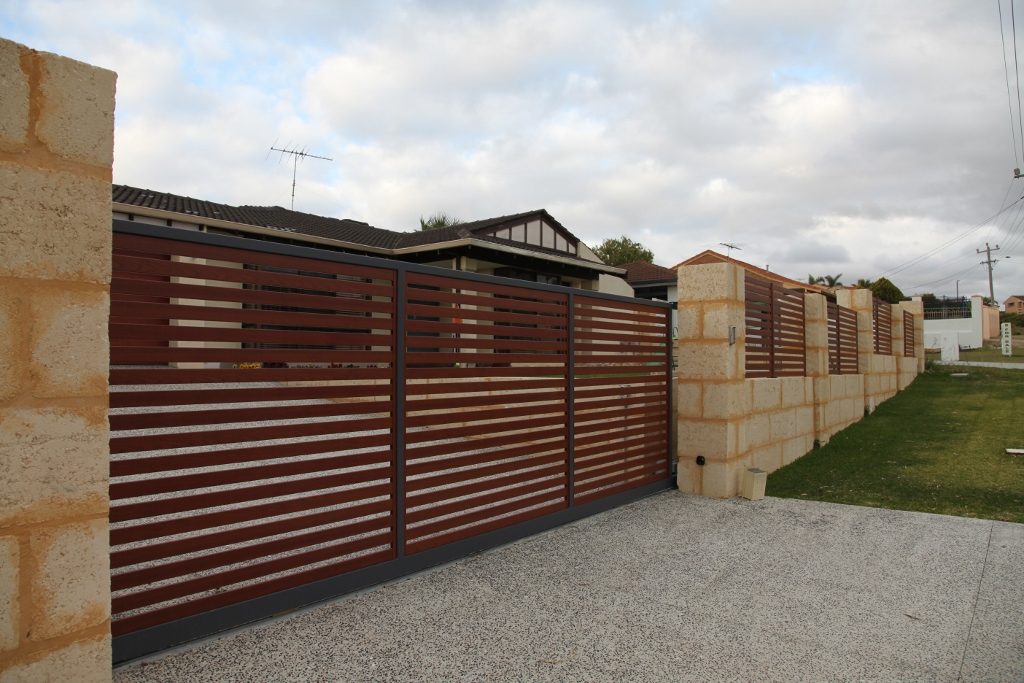 Cedar Timber Effect Slats Sliding Gate and Slats | Waterford Drive